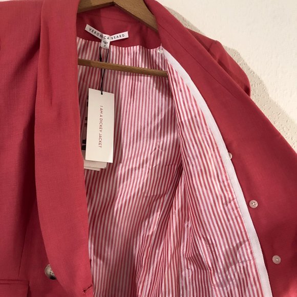 NWT Veronica Beard Dickey Jacket Oskar Melon Pink Women Blazer Size 2 - Picture 8 of 9